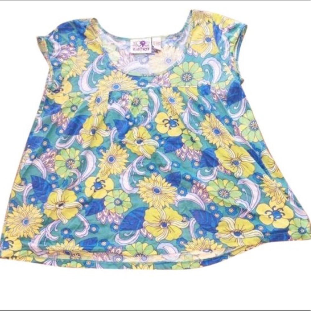 Lucky Brand colorful psychedelic blouse